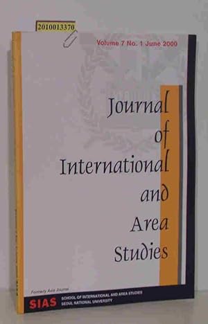 Seller image for Journal Of International And Area Studies. Volume 7, No. 1, June 2000 for sale by ralfs-buecherkiste