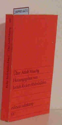 Seller image for ber Adolf Muschg hrsg. von Judith Ricker-Abderhalden for sale by ralfs-buecherkiste