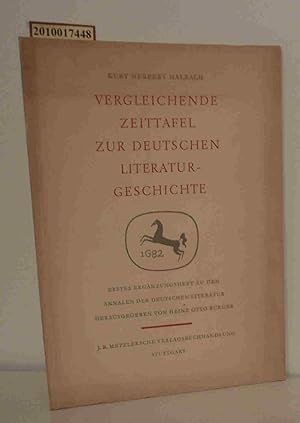 Bild des Verkufers fr Vergleichende Zeittafel zur deutschen Literaturgeschichte Kurt Herbert Halbach zum Verkauf von ralfs-buecherkiste