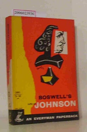 Bild des Verkufers fr Boswell's Life of Johnson Vol One & Two Everman's Library 1 Biography zum Verkauf von ralfs-buecherkiste