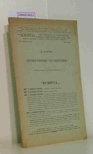 Seller image for Zeitbewusstsein und Zeitschema "Scientia" Revue Internationale de Synthese Scientifique for sale by ralfs-buecherkiste