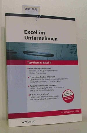 Bild des Verkufers fr Excel im Unternehmen, Nr.3, Dezember 2006 Top-Thema: Basel II zum Verkauf von ralfs-buecherkiste