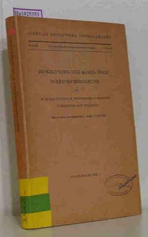 Image du vendeur pour Beskrivning Till Karta ver Sveriges Berggrund. (=Sveriges Geologiska Underskning Ser. Ba N:o 16). mis en vente par ralfs-buecherkiste