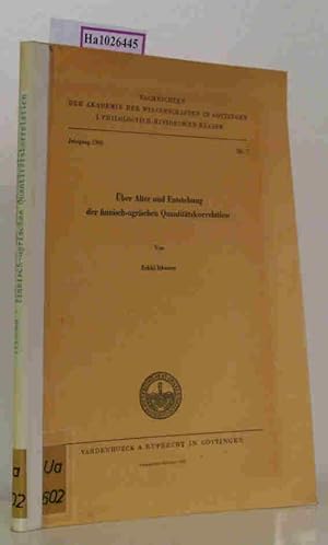 Imagen del vendedor de ber Alter und Entstehung der finnisch-ugrischen Quantittskorrelation. (=Nachrichten der Akademie d. Wissensch. in Gttingen. I- Philolog.-Histor. Klasse Jahrgang 1968, Nr. 7). a la venta por ralfs-buecherkiste