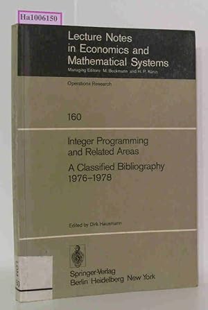 Imagen del vendedor de Integer Programming and Related Areas - A Classified Bibliography 1976-1978 Lecture Notes in Economics and Mathematical Systems 160 a la venta por ralfs-buecherkiste