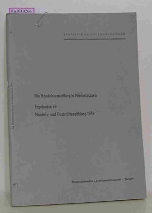 Seller image for Die Handelsvermittlung in Niedersachsen. Ergebnisse der Handels- und Gaststttenzhlung 1968. Zugleich Statistischer Bericht G / Handelszensus 1968. Statistik von Niedersachsen - Band 181 for sale by ralfs-buecherkiste