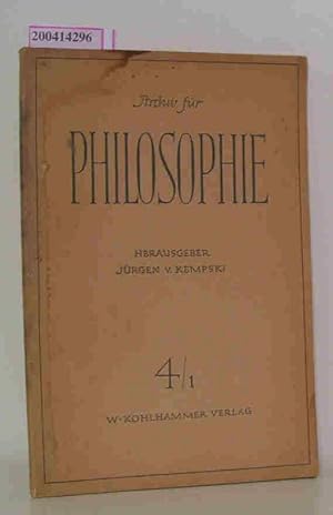 Archiv für Philosophie 4/1