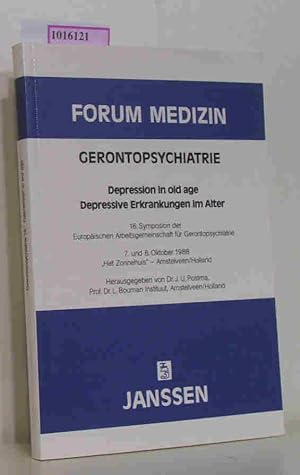 Bild des Verkufers fr Gerontopsychiatrie. Depression in old age/ Depressive Erkrankungen im Alter. 16. Symposium der Europischen Arbeitsgemeinschaft fr Gerontopsychiatrie 7. und 8. Oktober 1988 Amstelveen/ Holland. zum Verkauf von ralfs-buecherkiste