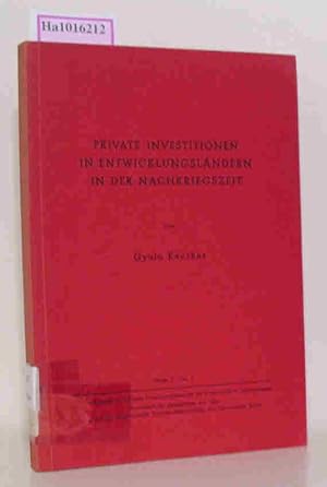 Seller image for Private Investitionen in Entwicklungslndern in der Nachkriegszeit. (=Series C No. 3). for sale by ralfs-buecherkiste