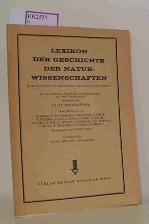 Imagen del vendedor de Lexikon der Geschichte der Naturwissenschaften. Biographien, Sachwrter und Bibliographien. Mit einer Einfhrung: Das Zeitalter der Naturforschung und einer bersichtstabelle. Lieferung 8 a la venta por ralfs-buecherkiste