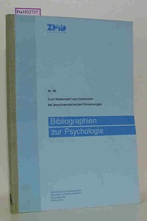 Imagen del vendedor de Zum Stellenwert von Emotionen bei psychosomatischen Erkrankungen. Eine Spezialbibliographie deutschsprachiger psychologischer Literatur . Stand: PSYNDEX- Update 1 /92. ( = Bibliographien zur Psychologie, 82) . a la venta por ralfs-buecherkiste