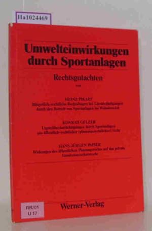 Imagen del vendedor de Umwelteinwirkungen durch Sportanlagen Rechtsgutachten a la venta por ralfs-buecherkiste