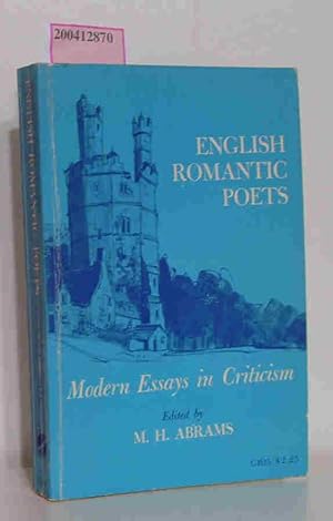 Bild des Verkufers fr English Romantic Poets Modern Essays in Criticism zum Verkauf von ralfs-buecherkiste