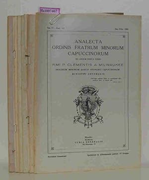 Seller image for Analecta Ordinis Fratrum Minorum Capuccinorum Vol. 77 - Fasc. 1-12 Jahrgang 1961 / 6 Ausgaben In Lucem Edita Iussu / R.Mi P. Clementis A Milwaukee - Fratrum Minorum Sancti Francisci Capuccinorum for sale by ralfs-buecherkiste