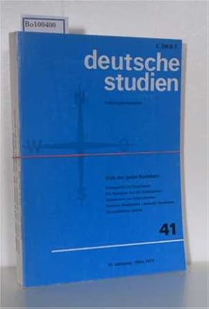 Imagen del vendedor de Deutsche Studien, Vierteljahreshefte fr vergleichende Gegenwartskunde, kompletter Jahrgang 1973 (Nr. 41-44) a la venta por ralfs-buecherkiste