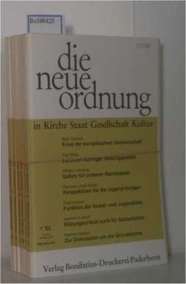 Immagine del venditore per DIE NEUE ORDNUNG in Kirche, Staat, Gesellschaft, Kultur. - kompletter Jahrgang 1982 (Jahrgang 36) venduto da ralfs-buecherkiste