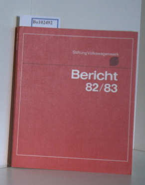 Bild des Verkufers fr Stiftung Volkswagenwerk Hannover Bericht 1982/83 zum Verkauf von ralfs-buecherkiste