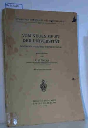 Bild des Verkufers fr Schriften der Universitt Heidelberg Heft 2: Vom Neuen Geist der Universitt, Dokumente, Reden und Vortrge 1945/46 zum Verkauf von ralfs-buecherkiste