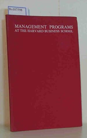 Imagen del vendedor de Management Programs at the Harvard Business School a la venta por ralfs-buecherkiste