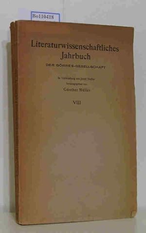 Immagine del venditore per Literaturwissenschaftliches Jahrbuch der Grres-Gesellschaft. Achter Band venduto da ralfs-buecherkiste