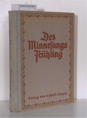 Seller image for Des Minnesangs Frhling Nach Karl Lachmann, Moriz Haupt u. Friedrich Vogt neu bearbeitet von Carl von Kraus for sale by ralfs-buecherkiste