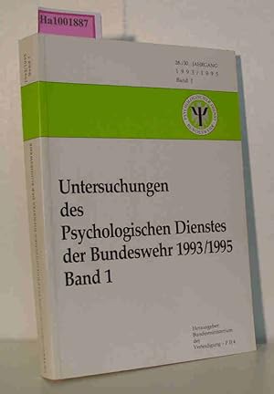 Seller image for Untersuchungen des Psychologischen Dienstes der Bundeswehr 1993/1995 Band 1 28./30. Jahrgang 1993/1995 Band 1 for sale by ralfs-buecherkiste