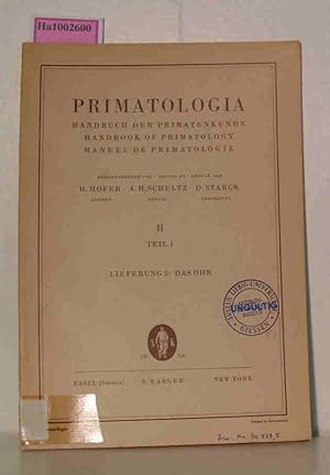 Seller image for PRIMATOLOGIA Handbuch der Primatenkunde II Teil 1 Lieferung 5: Das Ohr for sale by ralfs-buecherkiste