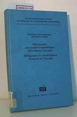 Bild des Verkufers fr Bibliographie zur sozialwissenschaftlichen Erforschung Tanzanias / Bibliography for social science research on Tanzania Materialien zu Entwicklung und Politik zum Verkauf von ralfs-buecherkiste