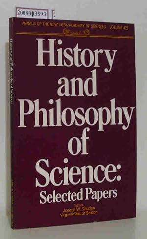 Bild des Verkufers fr History and Philosophy of Science: Selected Papers Annals of the New York Academy of Sciences zum Verkauf von ralfs-buecherkiste