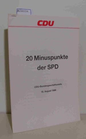 Bild des Verkufers fr 20 Minuspunkte der SPD zum Verkauf von ralfs-buecherkiste