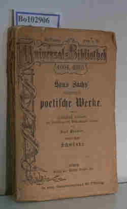 Seller image for Hans Sachs" ausgewhlte poetische Werke, Zweiter Band: Schwnke. for sale by ralfs-buecherkiste