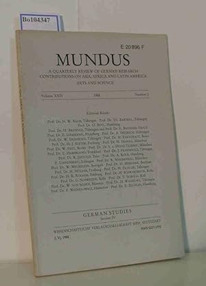 Bild des Verkufers fr MUNDUS, A quarterly Review of German Research Contributions on Asia, Africa and Latin America, Arts and Science, Volume XXIV, 1988, Number 2 zum Verkauf von ralfs-buecherkiste