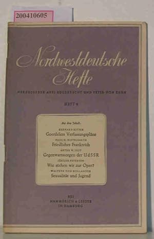 Imagen del vendedor de Nordwestdeutsche Hefte, Heft 9/1946, Dezember 1946 a la venta por ralfs-buecherkiste