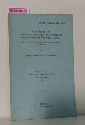 Seller image for Mitteilung aus dem Labor von E. Beckmann, Laboratorium fr angew. Chemie der Universitt Leipzig. ber die Akroleindarstellung nach dem Borsureverfahren. (= Journal fr praktische Chemie Neue Folge, Bd. 71). for sale by ralfs-buecherkiste