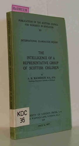 Imagen del vendedor de The Intelligence of a Representative Group of Scottish Children. a la venta por ralfs-buecherkiste