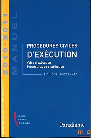 Image du vendeur pour PROCDURES CIVILES D'EXCUTION mis en vente par La Memoire du Droit