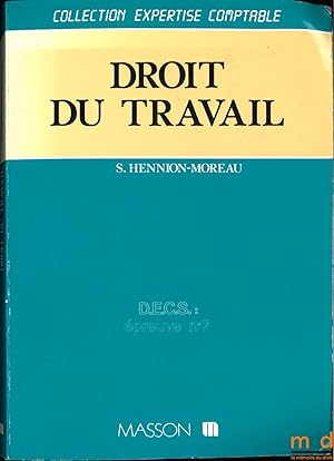 Immagine del venditore per DROIT DU TRAVAIL venduto da La Memoire du Droit
