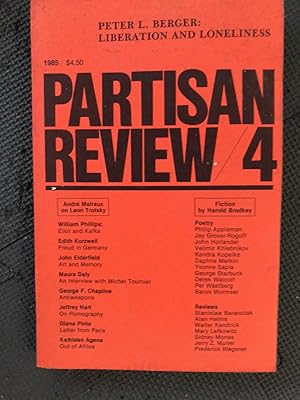 Image du vendeur pour Partisan Review/4 Vol. LII, no. 4, Fall 1985 mis en vente par Cragsmoor Books