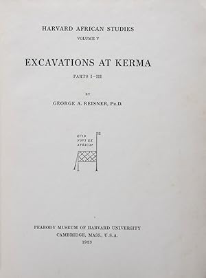 Excavations at Kerma Parts I-III