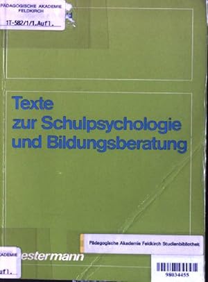 Imagen del vendedor de Texte zur Schulpsychologie und Bildungsberatung a la venta por books4less (Versandantiquariat Petra Gros GmbH & Co. KG)
