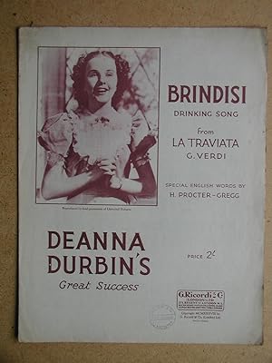 Image du vendeur pour Brindisi. Drinking Song from La Traviata. mis en vente par N. G. Lawrie Books