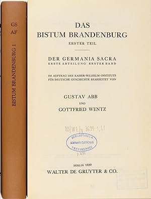 Das Bistum Brandenburg. Erster Teil.