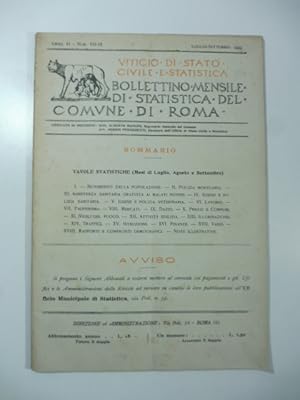 Bollettino mensile di statistica del comune di Roma luglio-settembre 1923