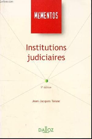 Image du vendeur pour INSTITUTIONS JUDICIAIRES. mis en vente par Le-Livre