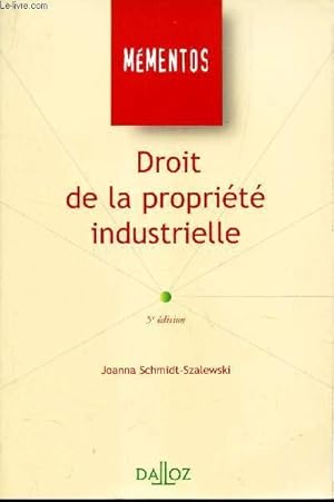 Image du vendeur pour DROIT DE LA PROPRIETE INDUSTRIELLE. mis en vente par Le-Livre