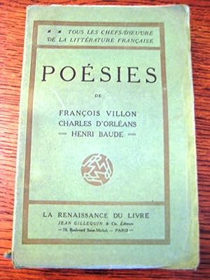 Imagen del vendedor de Posies de Franois Villon, Charles D'Orlans, Henri Baude a la venta por Librairie Thot