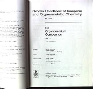 Imagen del vendedor de Gmelin handbook of inorganic and organometallic chemistry; Os. Organoosmium compounds / Pt. A. / 2. a la venta por books4less (Versandantiquariat Petra Gros GmbH & Co. KG)