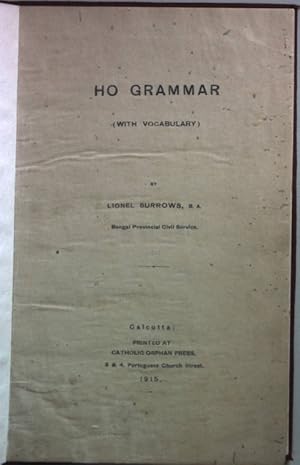 Ho grammar (with vocabulary).