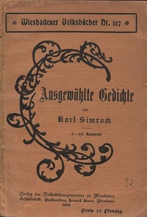Karl Simrock Ausgewählte Gedichte Wiesbadener Volksbücher Nr. 107