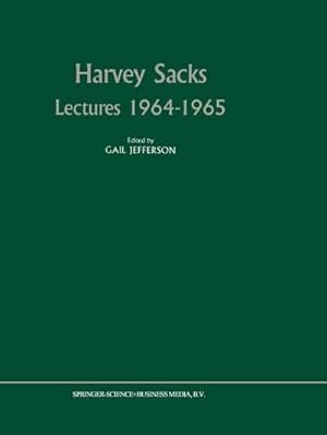 Bild des Verkufers fr Harvey Sacks Lectures 19641965 zum Verkauf von AHA-BUCH GmbH